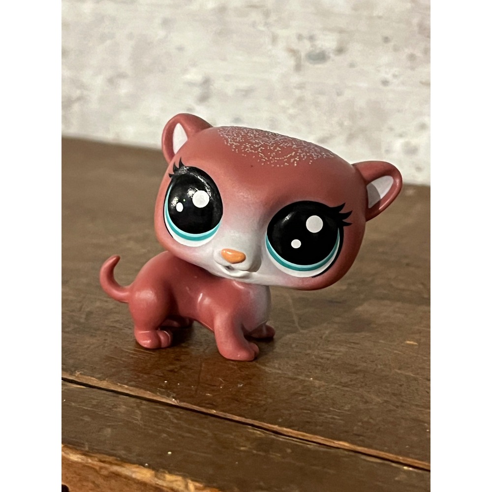 Littlest Pet Shop LPS Authentic Baguette Brown Ferret Glitter Pet Playhouse Set